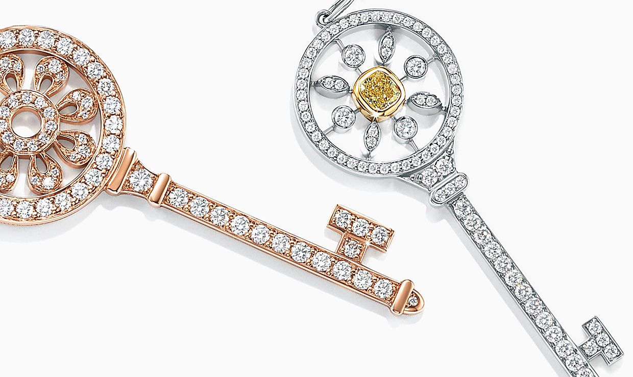 Tiffany Keys Enchant heart key pendant in sterling silver, medium ...