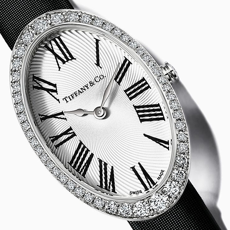 tiffany cocktail: 2-hand 镶钻系列 表壳 21 x 34 mm 18k 玫瑰金女士