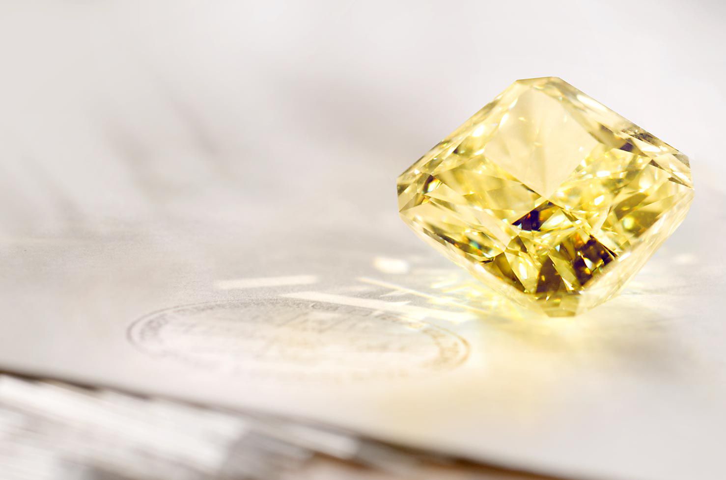 Tiffany Enchant® cushioncut yellow diamond ring in platinum and 18k
