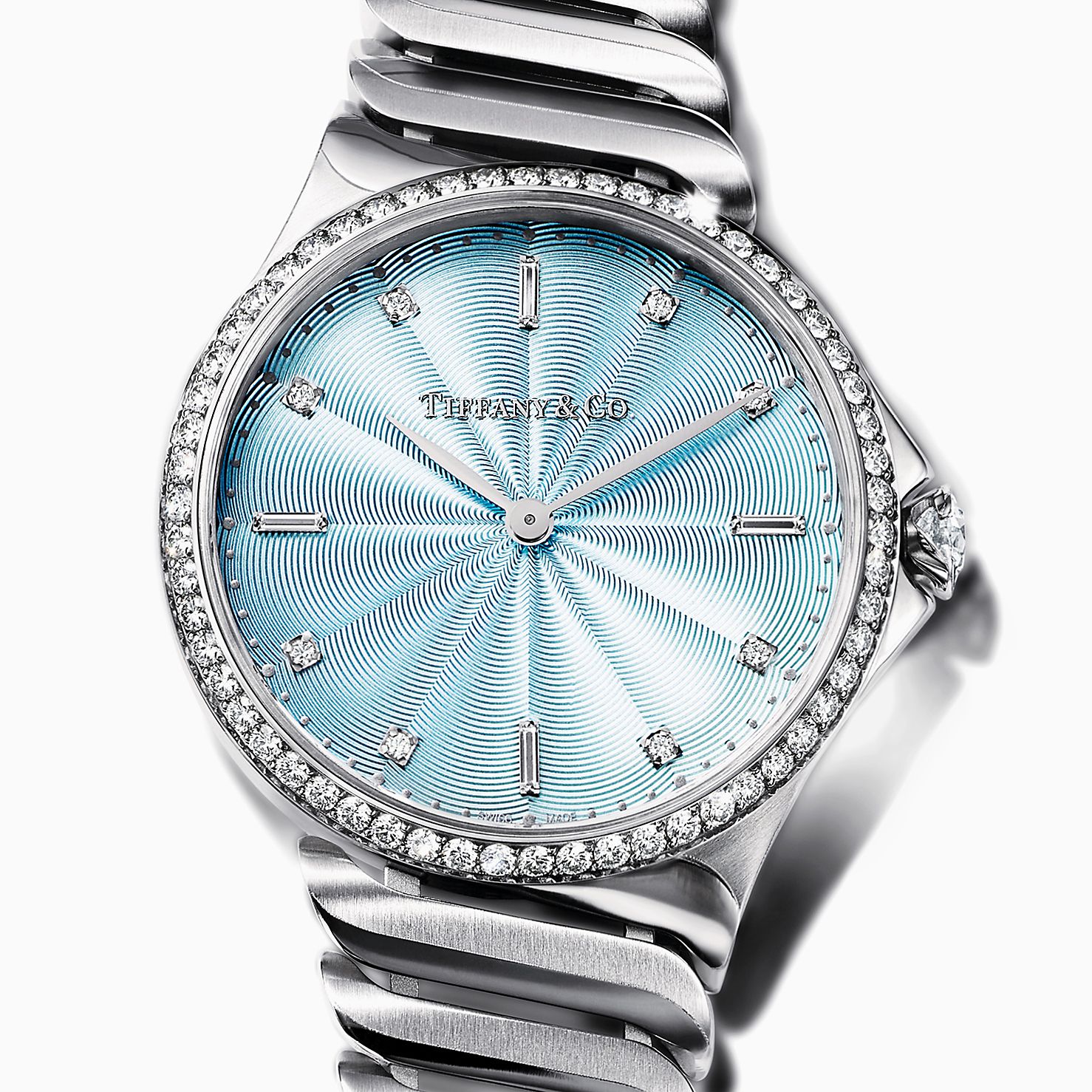 Tiffany Metro 2Hand 28 mm women's watch in stainless steel with