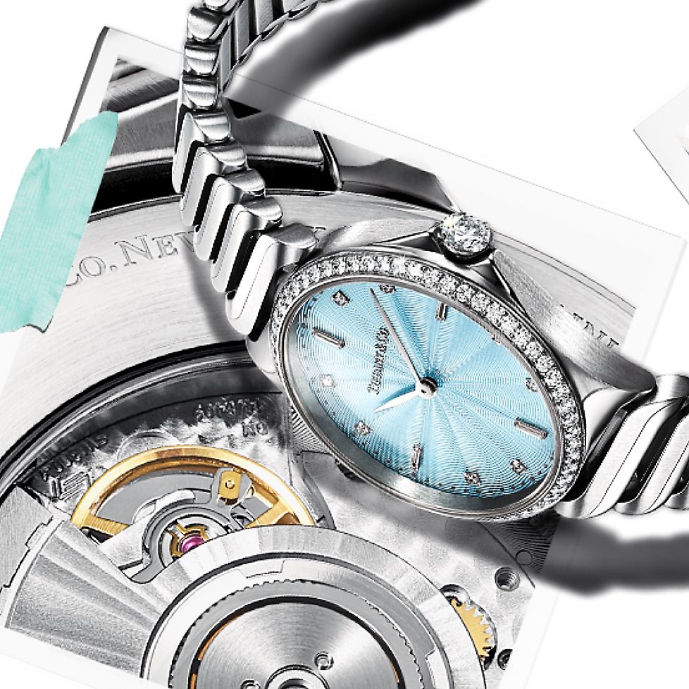 Tiffany Cocktail 2Hand 21 x 34 mm women's watch in 18k rose gold. Tiffany & Co.