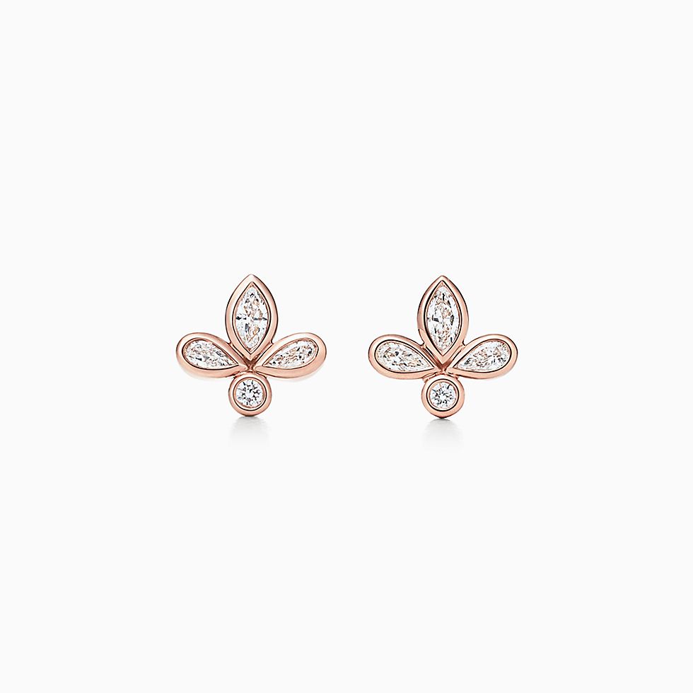 18k Rose Gold Earrings Studs Hoops Tiffany Co
