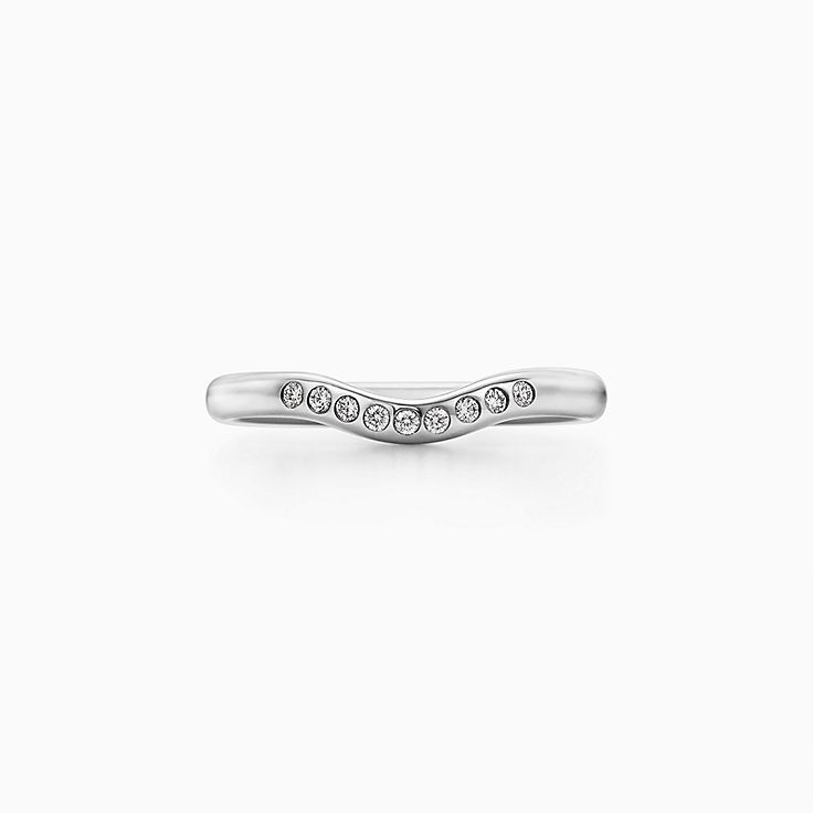 TIFFANY&Co. ティファニー TIFFANY&Co. カーブド バンド 7.5号 リング 指輪 K18PG ピンクゴールド 9P ダイヤモンド 約2.32g【I141924023】