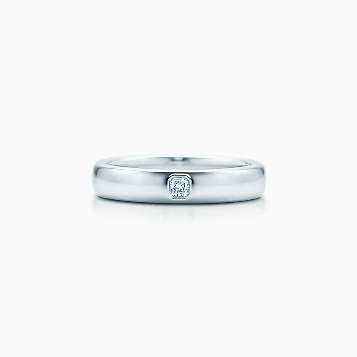 プラチナ ダイヤモンド メンズ ウェディング バンドリング Tiffany Co