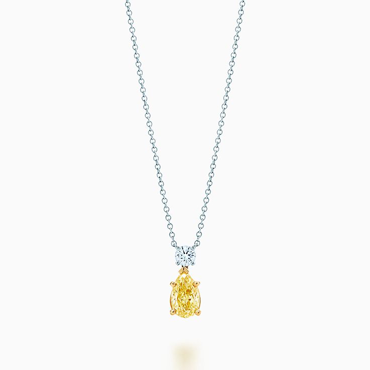 一点物 ライトイエローダイヤモンド ネックレス 17.50ct ミラーカット