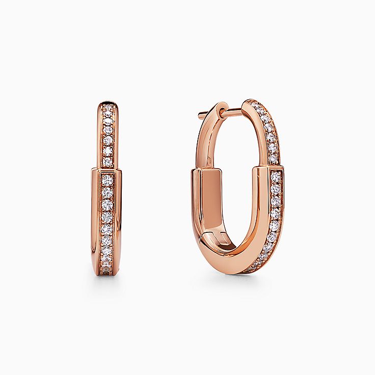 chieko♡＊ティファニー K18YG ロック ピアス  ミディアム ティファニー ロック ピアス ダイヤモンド イエローゴールド
