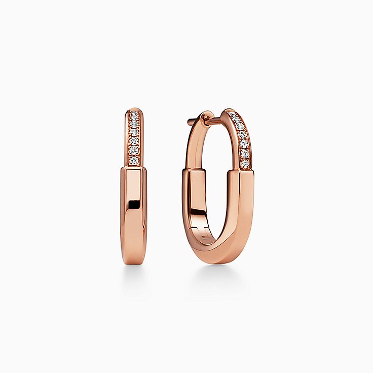 ティファニー ロック ローズ ゴールド ピアス | Tiffany & Co.