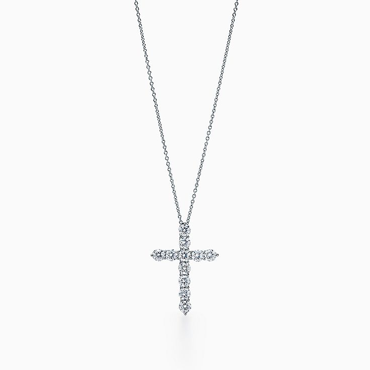 ティファニー クロス ペンダント ラージ ダイヤモンド プラチナ Tiffany Co