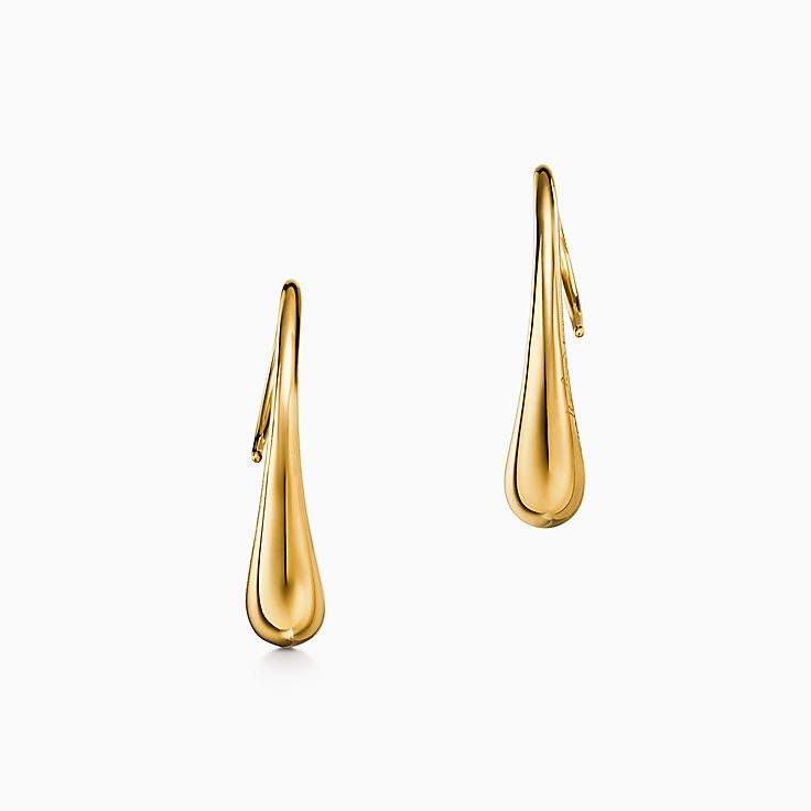 エルサ・ペレッティ ティアドロップ フープ ピアス 18Kゴールド 