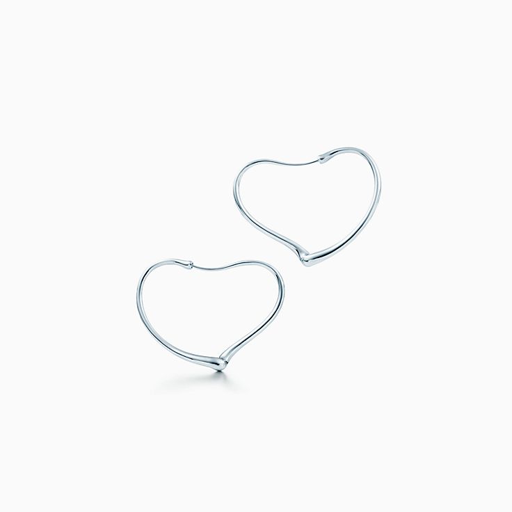 エルサ ペレッティ オープン ハート フープ ピアス スターリングシルバー Tiffany Co