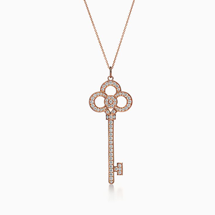 ティファニー キー クラウン キー パヴェ ダイヤモンド 18K ローズ 