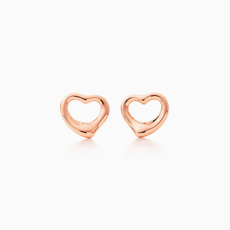 エルサ ペレッティ オープン ハート スタッド ピアス ローズゴールド 11mm Tiffany Co