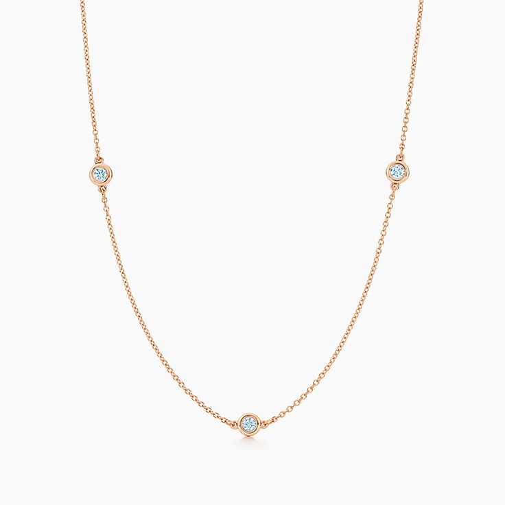 エルサ ペレッティ ダイヤモンド バイ ザ ヤード ネックレス 18kローズゴールド Tiffany Co