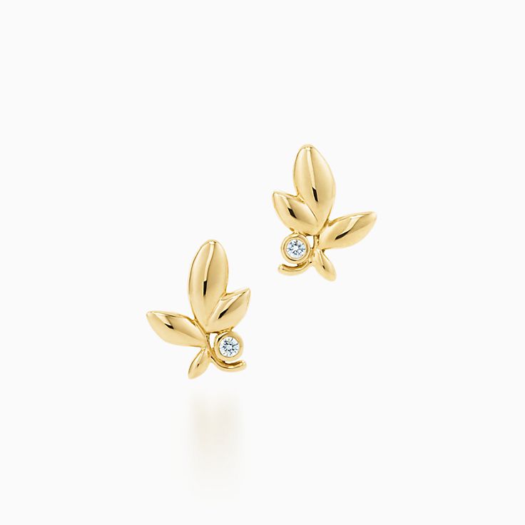 パロマ・ピカソ オリーブ リーフ ピアス ダイヤモンド 18K 