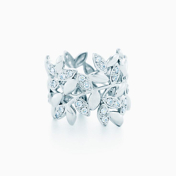パロマ ピカソ オリーブ リーフ バンドリング ダイヤモンド ホワイトゴールド Tiffany Co パロマ ピカソ オリーブ リーフ バンドリング ダイヤモンド ホワイトゴールド Tiffany Co