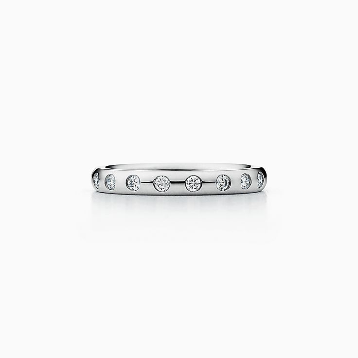 ティファニー TIFFANY&Co. スタッキング バンド 8号 リング ダイヤ 1P Pt プラチナ 指輪 VLP　90184976