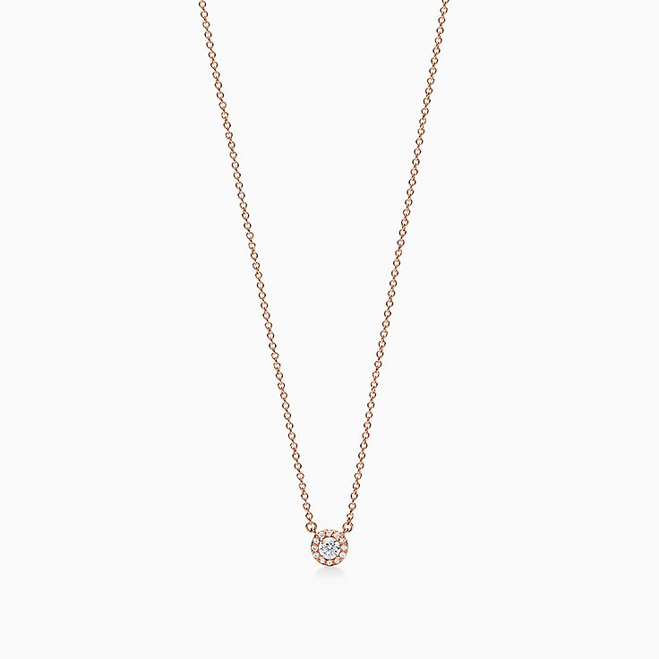 ティファニー ソレストダイヤモンドネックレス ペンダント K18ローズ  