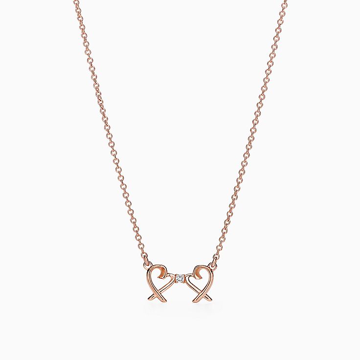 パロマ・ピカソ ダブル ラビング ハート ペンダント ダイヤモンド 18K  