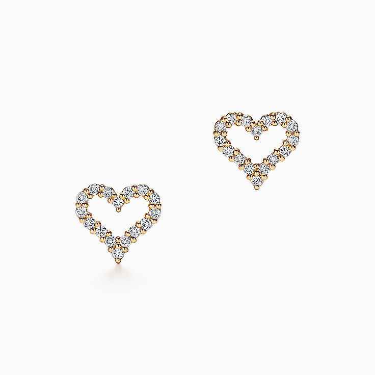 ハート ピアス（エクストラミニ）ダイヤモンド 18K ゴールド | Tiffany 