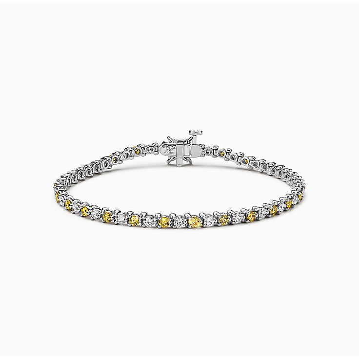 ティファニー ビクトリア™ ライン ブレスレット イエロー ＆ ホワイト  