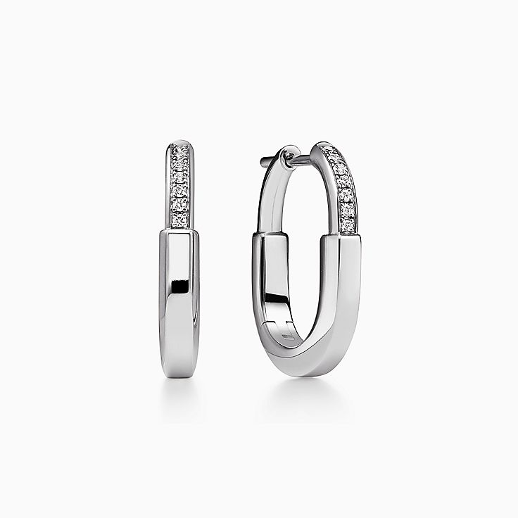 【新品未使用】Tiffany ロック　スモールピアス　ホワイトゴールド ティファニー ロック ピアス ダイヤモンド ホワイトゴールド