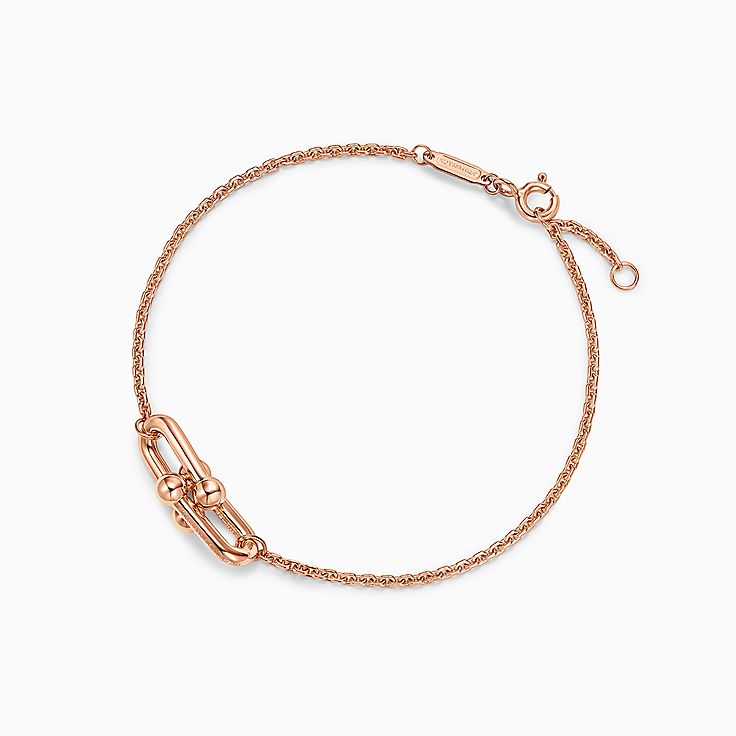 (New）Tiffany & Co ダブルリンクブレスレット ローズゴールド ティファニー ハードウェア ダブル リンク ブレスレット ローズ