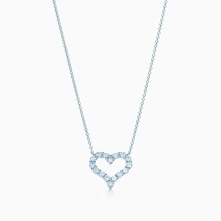 Tiffany & co crescent discount moon platinum diamond pendant necklace