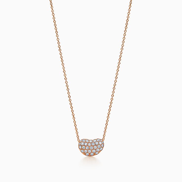 elsa peretti rose gold bean necklace