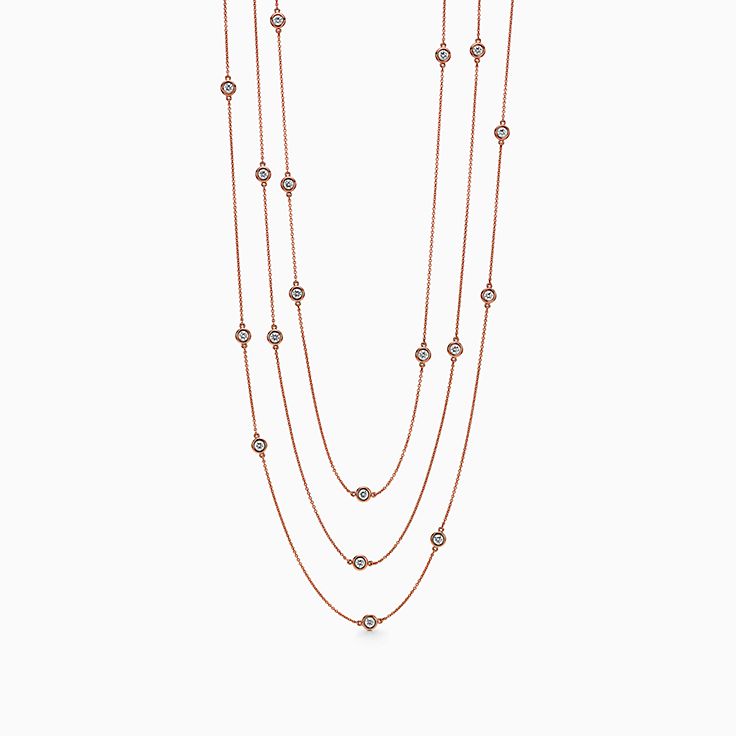 Tiffany Solitaire Diamond Pendant in 18K Rose Gold, Size: .17