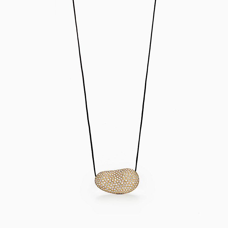 【Tiffany & Co】Elsa Peretti Bean designペンダント Elsa Peretti® Bean® design Pendant in Platinum with Pavé