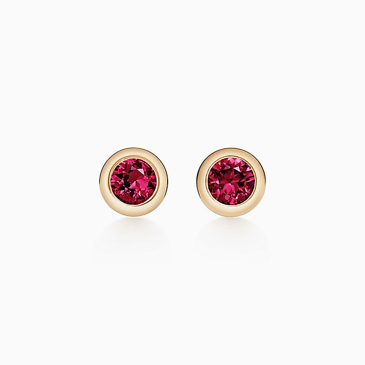 White gold ruby hot sale stud earrings