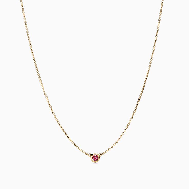Vintage Synthetic Ruby and Diamond Necklace in Gold - Ruby Lane