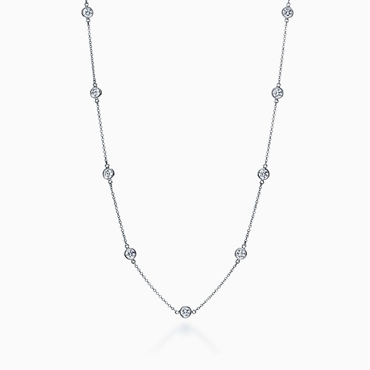 Tiffany & Co Elsa Peretti Diamonds by the Yard Pear Necklace .56 carat VVS1
