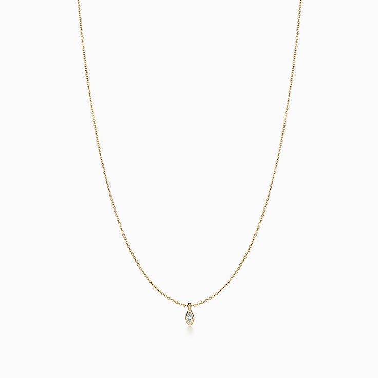 tiffany gold necklace with small diamond