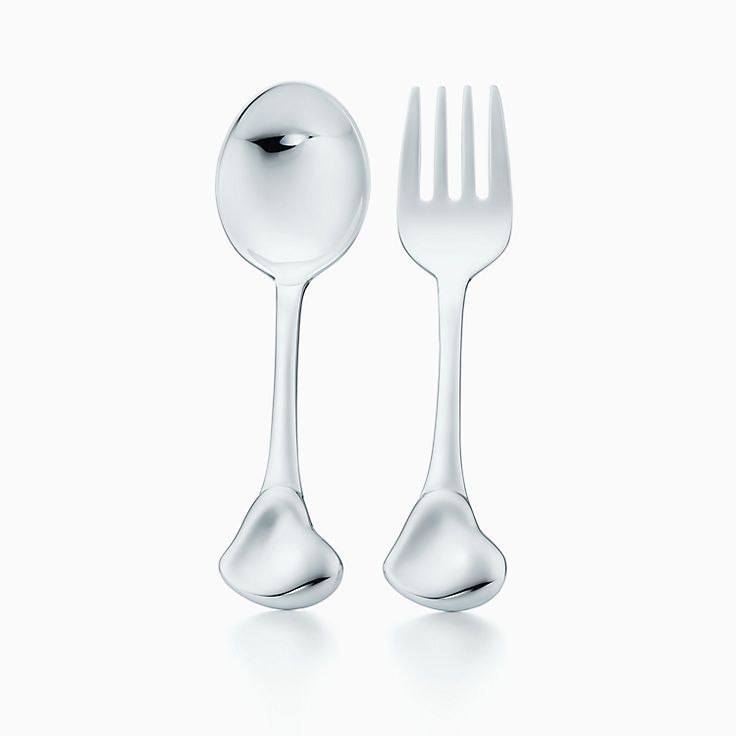 Elsa Peretti®:Full Heart Fork and Spoon Baby Set | Tiffany & Co. US