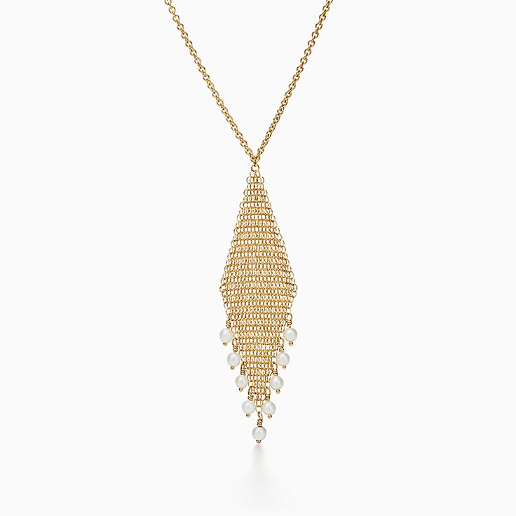 【Tiffany & Co】Elsa Peretti Mesh Triangleネックレス Elsa Peretti® Mesh fringe pendant in 18k gold with