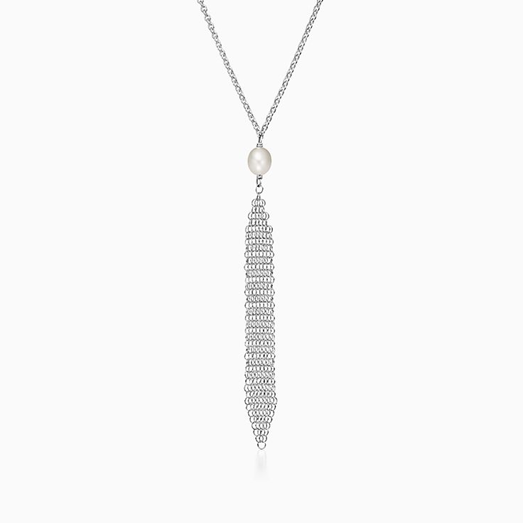 Elsa Peretti® Mesh tassel pendant in sterling silver with a