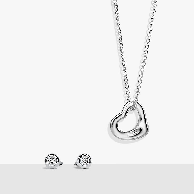 Return to Tiffany™ mini double heart tag pendant in silver with pink enamel  finish. | Tiffany & Co.