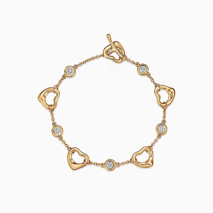 【Tiffany & Co】Elsa Peretti Open Heart パールブレスレット Elsa Peretti® Open Heart bracelet in sterling silver, medium