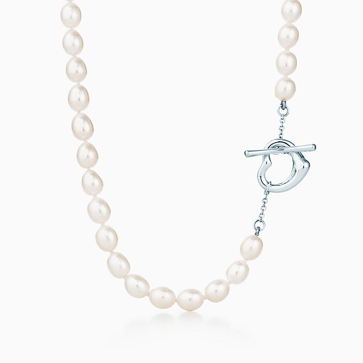 tiffany open heart pearl necklace