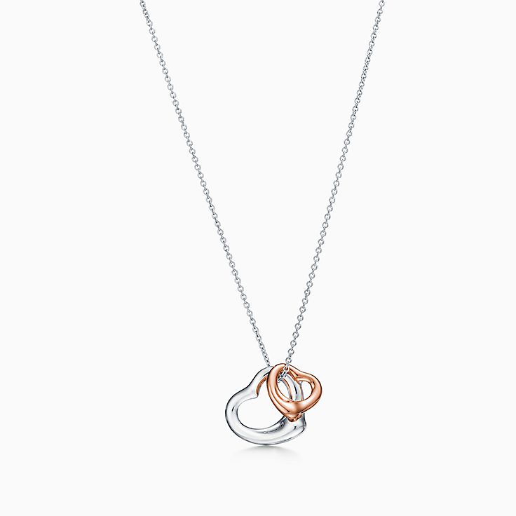 Tiffany & Co Elsa Peretti 16 1/2 Sterling Silver Open Heart Necklace