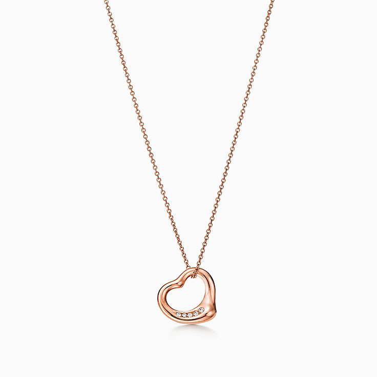 Elsa Peretti® Open Heart pendant in 18k rose gold with