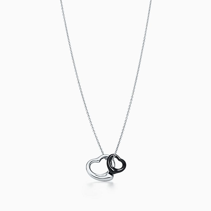 Tiffany & Co. Sterling Silver and Pearl Elsa Peretti Open Heart Lariat  Necklace - Yoogi's Closet