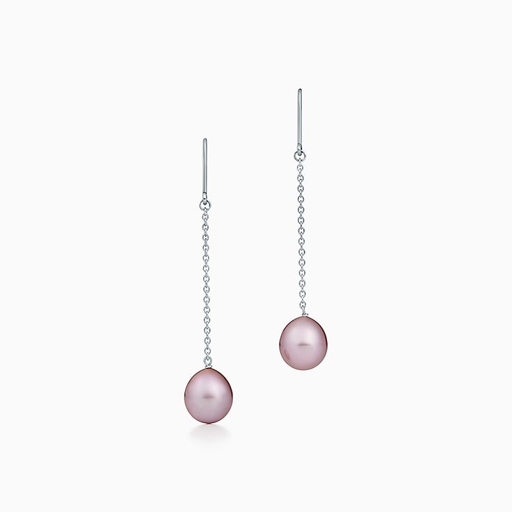 tiffany pink pearl earrings