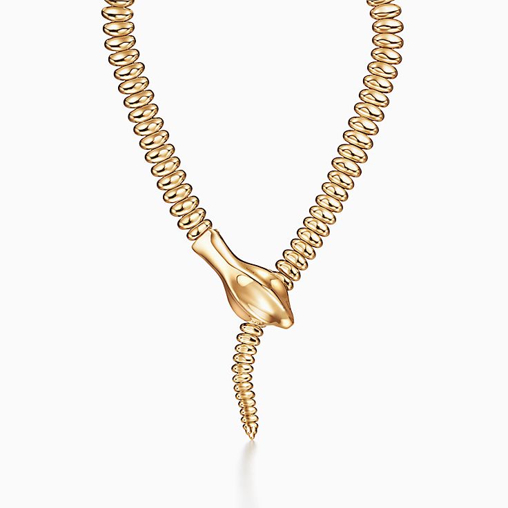 Gold Necklace with Mini Snake Pendant – Nialaya