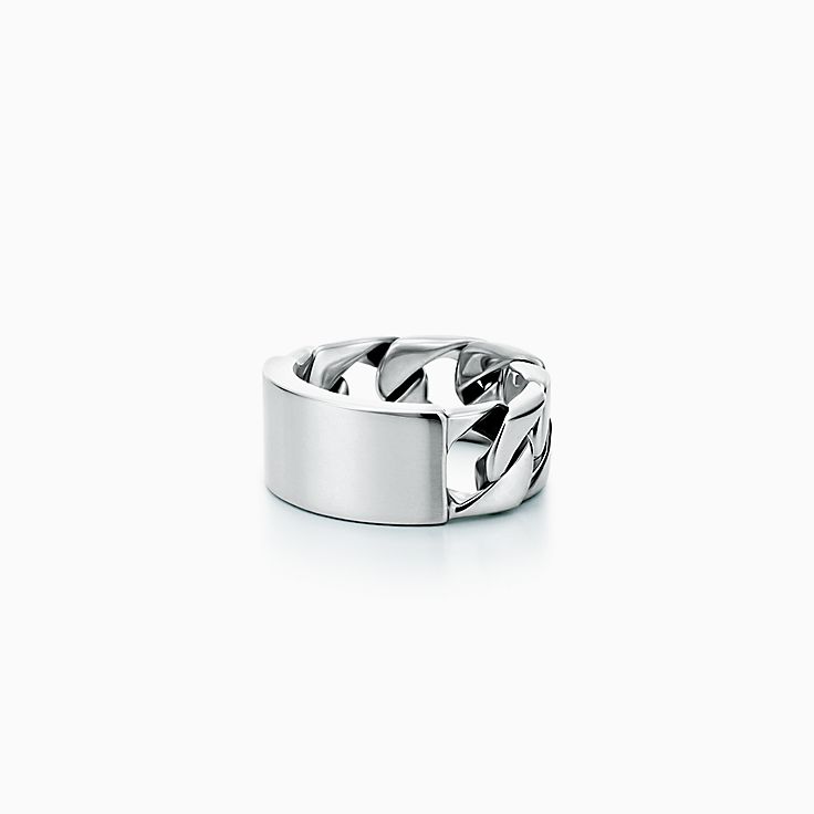 Square signet ring in sterling silver, 18 mm wide. | Tiffany & Co.