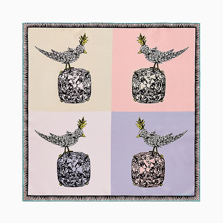 Jean Schlumberger by Tiffany:Bird on a Rock Square Scarf
