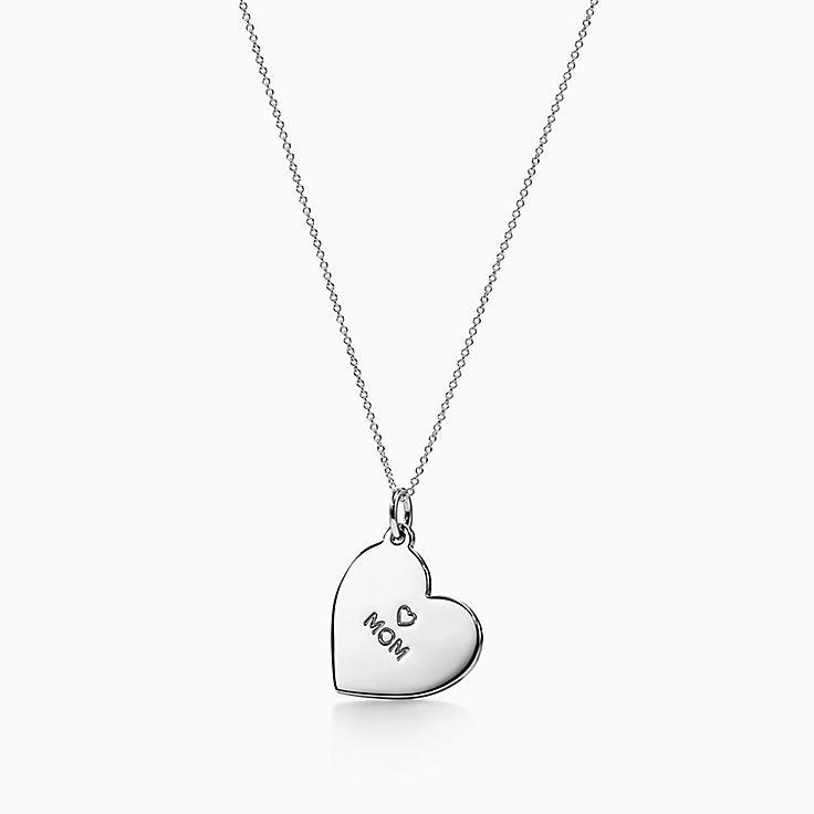 14K Rose Gold over Sterling Silver Diamond Accent MOM Heart Pendant Necklace  – Jewelili