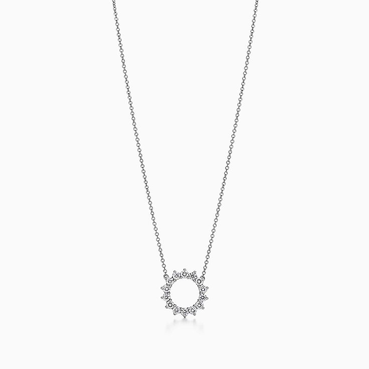 TIFFANY Platinum Diamond .22ct Soleste Pendant Necklace 1343684 |  FASHIONPHILE