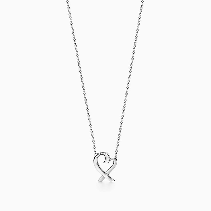 Tiffany & Co Elsa Peretti Open Small Heart Necklace Sterling Silver – Lost  Designer